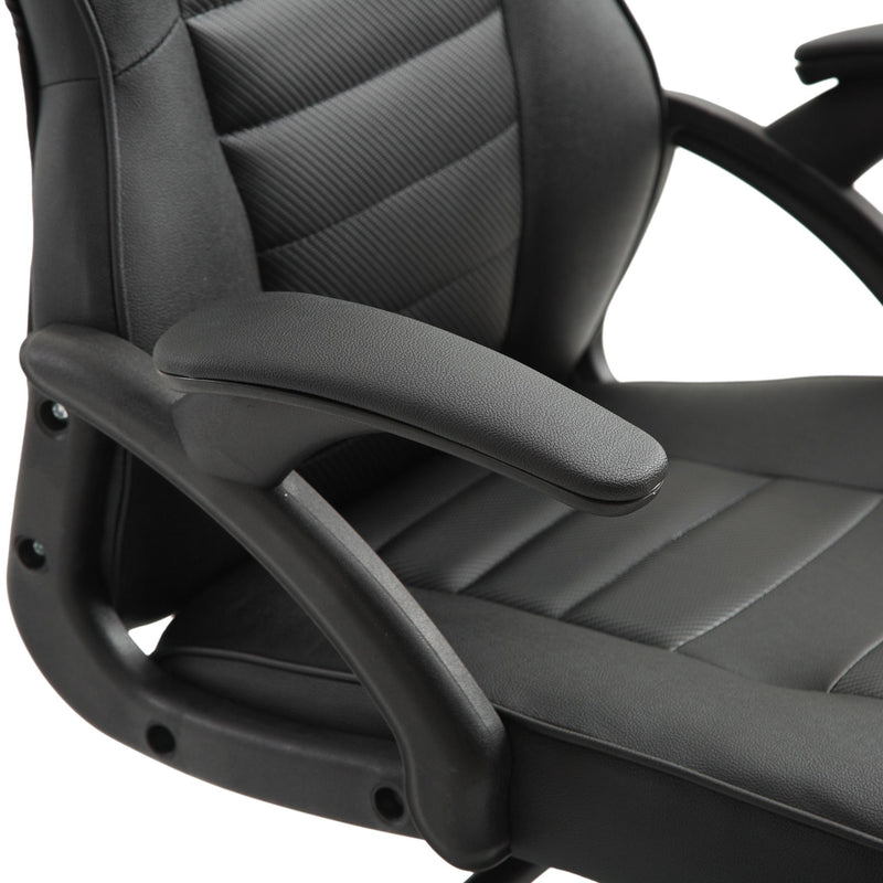 Sedia da Gaming Ergonomica in Similpelle Regolabile Nera 