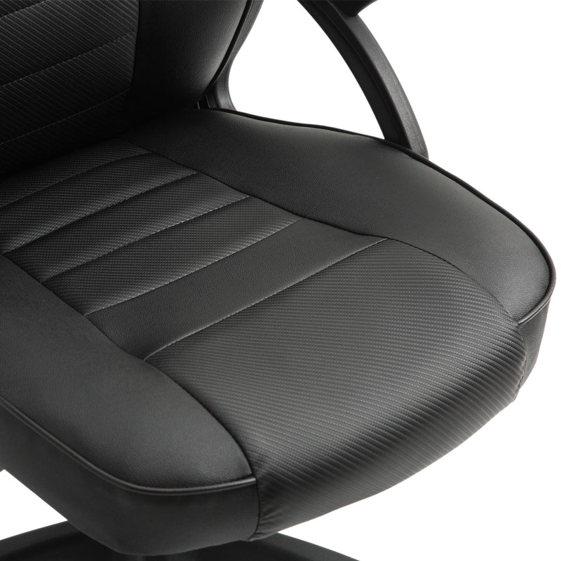 Sedia da Gaming Ergonomica in Similpelle Regolabile Nera 