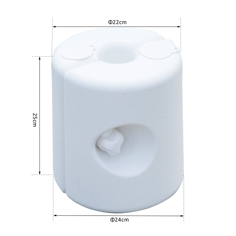 Set 4 Pezzi Base per Gazebo Riempibili 9 Kg x 4 Bianco 