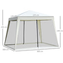 Gazebo da Giardino 3x3x2.35 m in Acciaio con Zanzariere Beige 