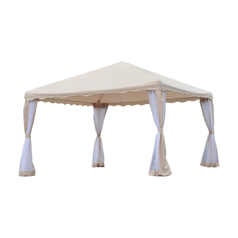 Gazebo da Giardino 3.65x3.65m in Ferro Beige 