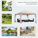 Gazebo da Giardino 3.65x3.65m in Ferro Beige 