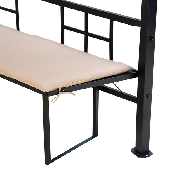 Tonnelle de Jardin 3,8x2,65m en Acier avec 4 Bancs élégant Beige acquista