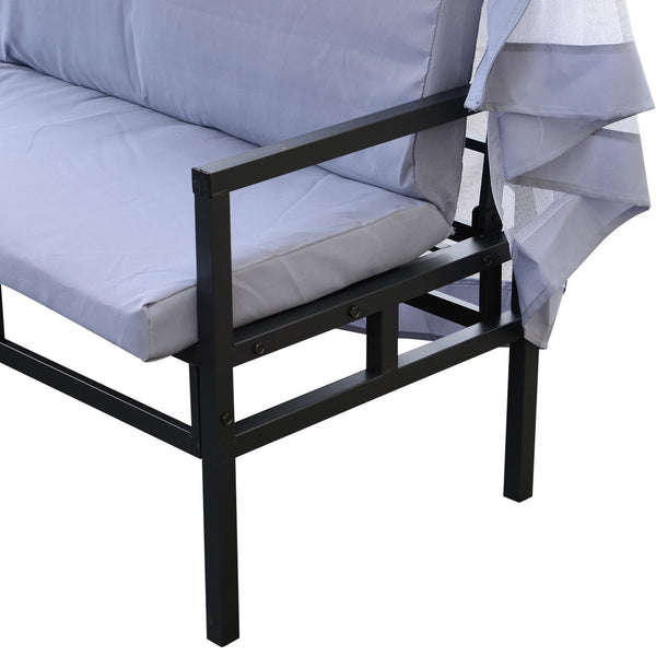 prezzo Tonnelle de Jardin 2x2,9x2,45m en Acier Moustiquaires et Bancs Gris