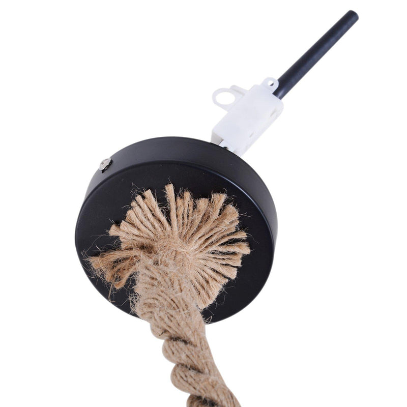 Lampadario a Sospensione con Corda di Canapa Lunghezza Regolabile Beige Ø35x160H cm 