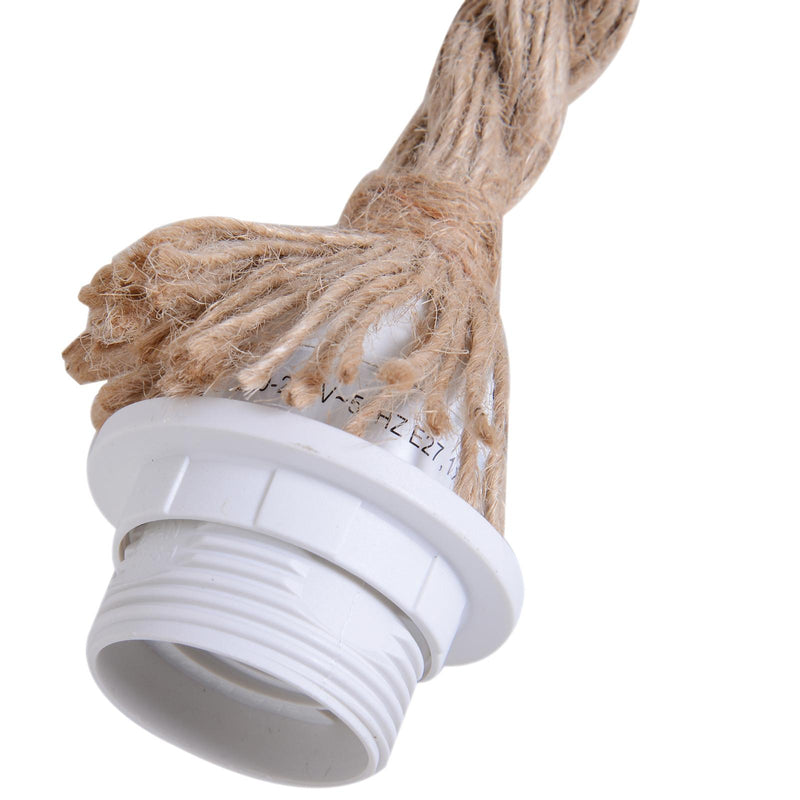 Lampadario a Sospensione con Corda di Canapa Lunghezza Regolabile Beige Ø35x160H cm 