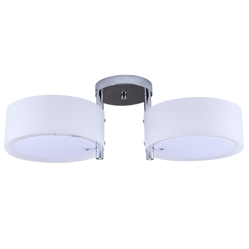 Plafoniera Moderna in Acrilico Bianco Argento 60x19 cm 