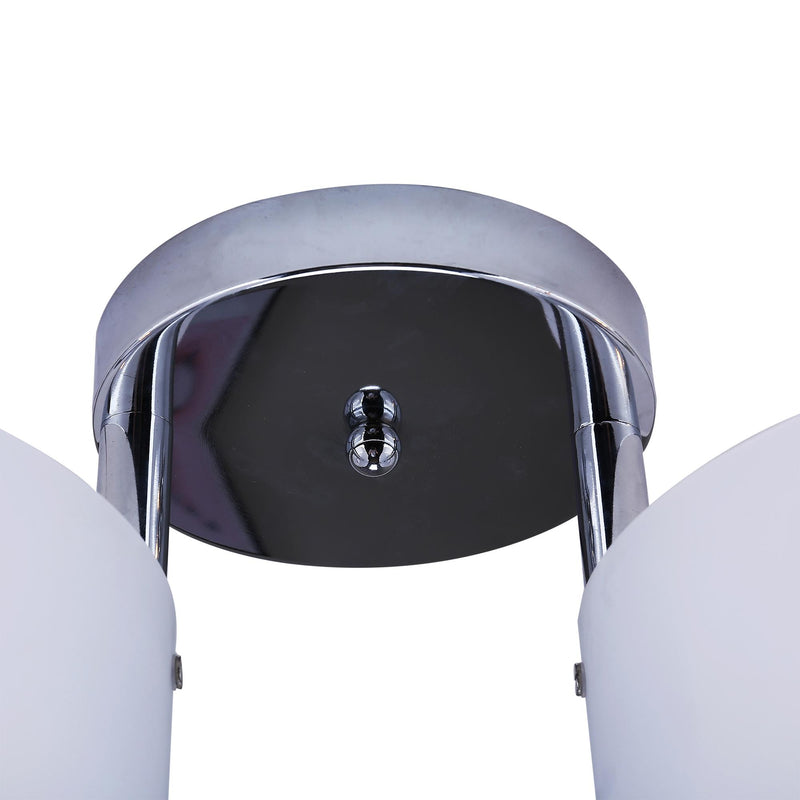 Plafoniera Moderna in Acrilico Bianco Argento 60x19 cm 