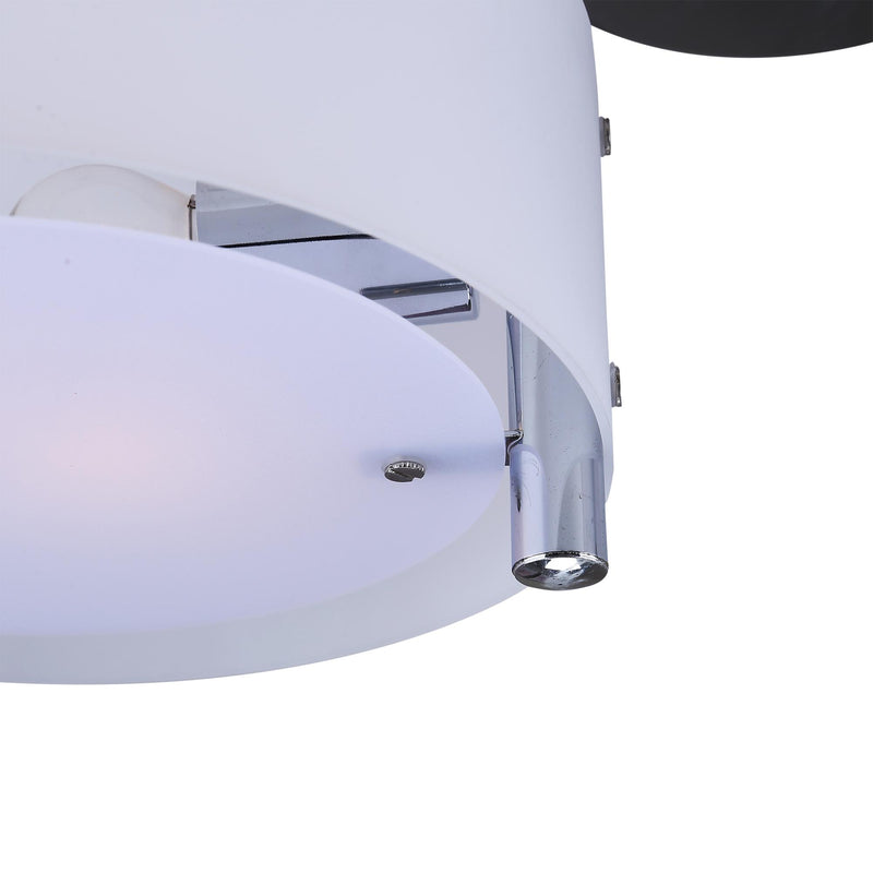 Plafoniera Moderna in Acrilico Bianco Argento 60x19 cm 