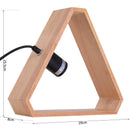 Lampada Triangolare da Tavolo Stile Nordico in Legno Naturale 29x8x25.5 cm 