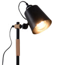 Lampada da Tavolo con Angolo Regolabile in Metallo e Legno Nero 30x18x62 cm 