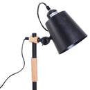 Lampada da Tavolo con Angolo Regolabile in Metallo e Legno Nero 30x18x62 cm 