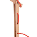 Lampada da Tavolo con Braccio Regolabile in Rovere e Paralume Rosso 