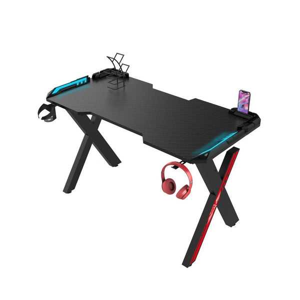 Scrivania Gaming 140x75x60 cm Margit nero e rosso acquista