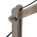 Lampada da Tavolo Paralume in Lino e Legno di Paulonia Grigio 