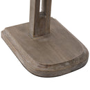 Lampada da Tavolo Paralume in Lino e Legno di Paulonia Grigio 