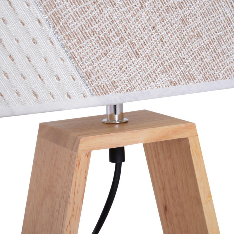 Lampada da Tavolo Abat Jour Paralume in Tessuto in Bianco e Caffè 38x17x58 cm 