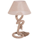 Lampada da Comodino Abat jour in Corda di Canapa Beige 40x40x65 cm 
