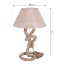 Lampada da Comodino Abat jour in Corda di Canapa Beige 40x40x65 cm 