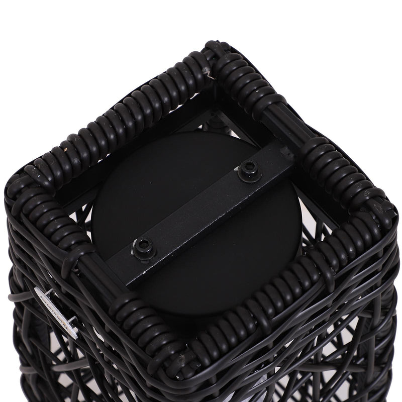 Lanterna Lampada LED da Giardino con Copertura in Rattan Sintetico Caffè 19x19x68 cm 