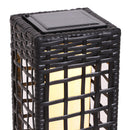 Lampada LED da Giardino con Copertura in Rattan Sintetico Caffè 17x17x68 cm 