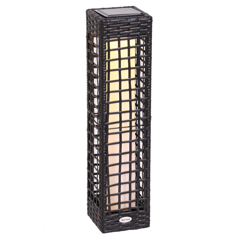 Lampada LED da Giardino con Copertura in Rattan Sintetico Caffè 17x17x68 cm 