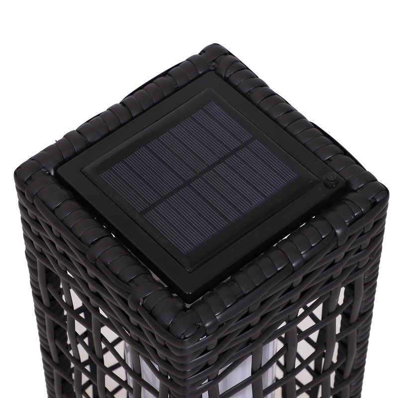 Lampada LED da Giardino con Copertura in Rattan Sintetico Caffè 17x17x68 cm 