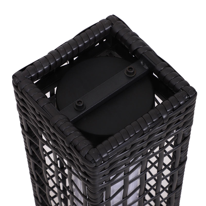 Lampada LED da Giardino con Copertura in Rattan Sintetico Caffè 17x17x68 cm 