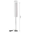 Lampada da Terra in Tessuto e Acciaio Inox 120 cm Bianco 