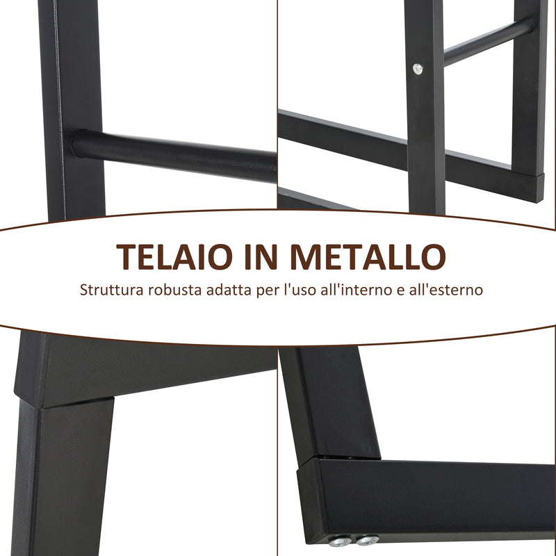 Portalegna Legnaia Verticale in Ferro 40x25x150 cm da Interno Max 100Kg  Nero