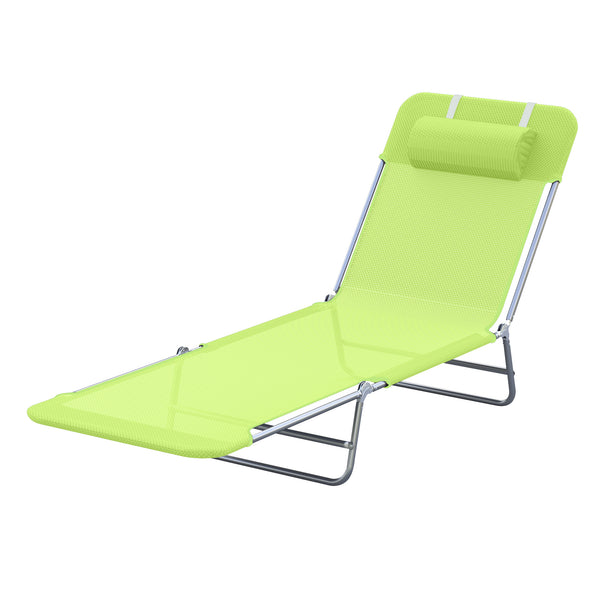 Chaise longue pliante inclinable en acier vert clair online