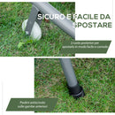 Lettino Prendisole Matrimoniale in Acciaio con Tettuccio Regolabile Crema 