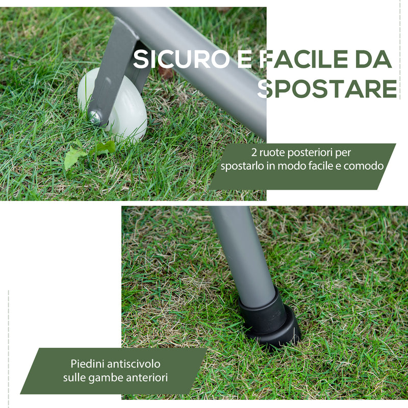 Lettino Prendisole Matrimoniale in Acciaio con Tettuccio Regolabile Crema 