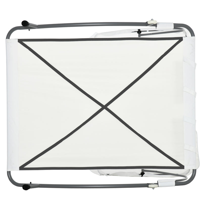 Lettino Prendisole Matrimoniale in Acciaio con Tettuccio Regolabile Crema 