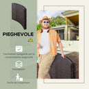 Lettino Prendisole Ergonomico in Acciaio con Cuscino Marrone e Bianco 