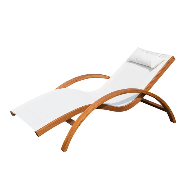 Chaise Longue Relax en Bois Crème prezzo