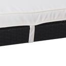 Set 2 Lettini Prendisole in Acciaio Nero con Cuscino Crema 