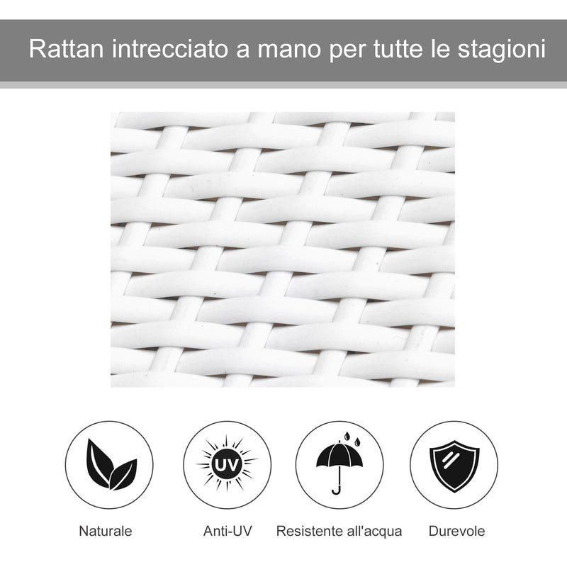 Set 2 Lettini Prendisole in Acciaio con Cuscino Bianco 