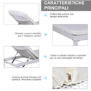 Set 2 Lettini Prendisole in Acciaio con Cuscino Bianco 