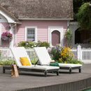 Set 2 Lettini Prendisole in Acciaio Marrone con Cuscino Crema 