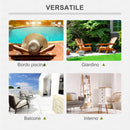 Set 2 Lettini Prendisole in Acciaio Marrone con Cuscino Crema 