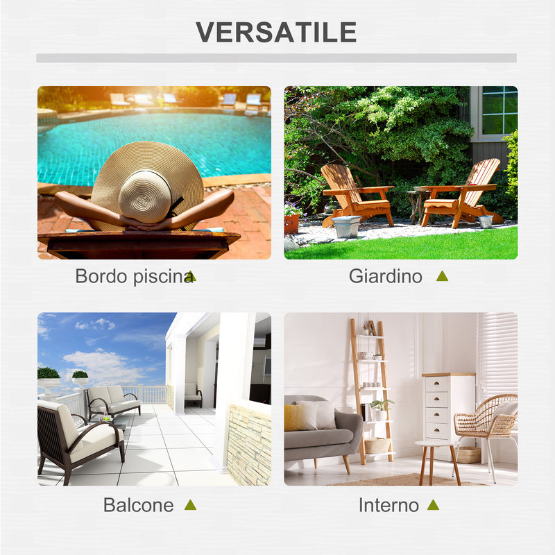 Set 2 Lettini Prendisole in Acciaio Marrone con Cuscino Crema 