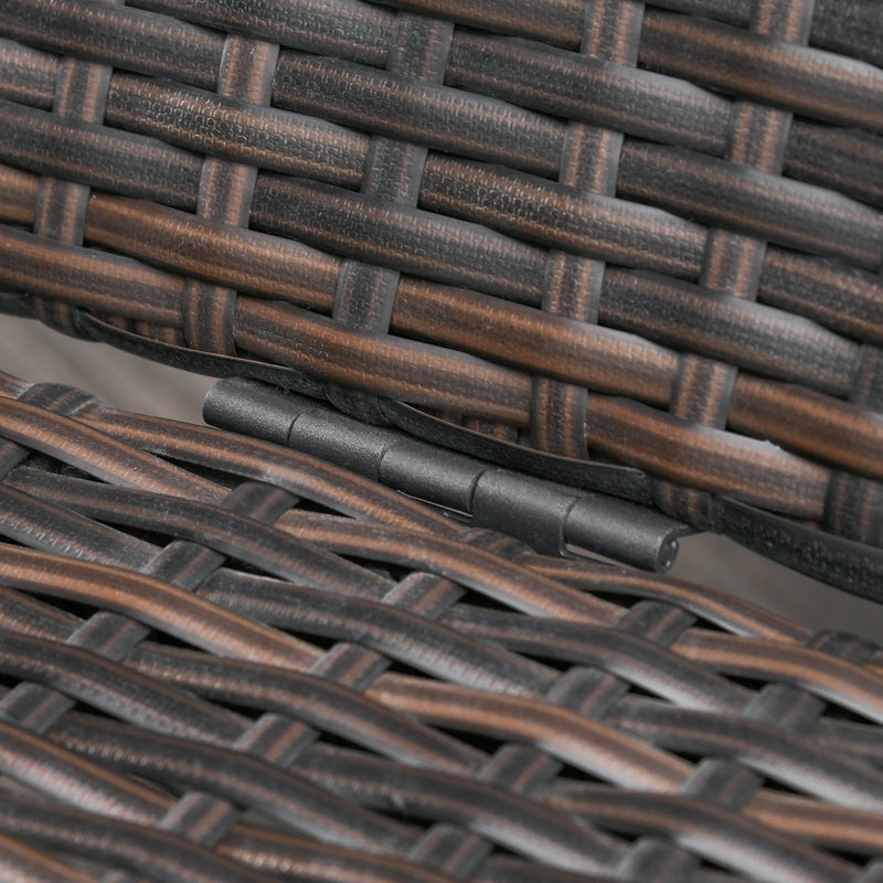 Set 2 Lettini Prendisole in Acciaio Marrone con Cuscino Crema 