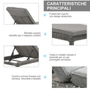 Set 2 Lettini Prendisole in Acciaio con Cuscino Grigio 