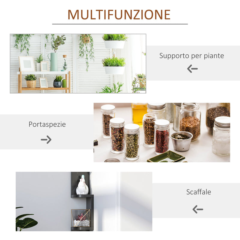 Libreria da Parete con Mensole in Legno MDF Nero 12x12x120 cm 