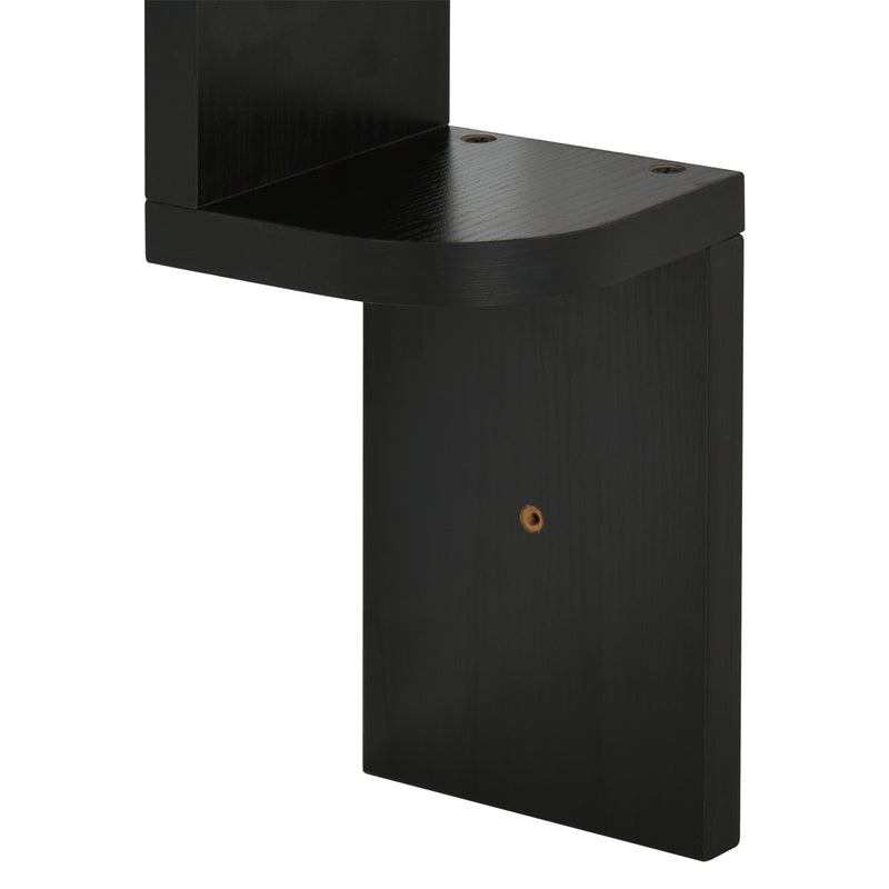 Libreria da Parete con Mensole in Legno MDF Nero 12x12x120 cm 