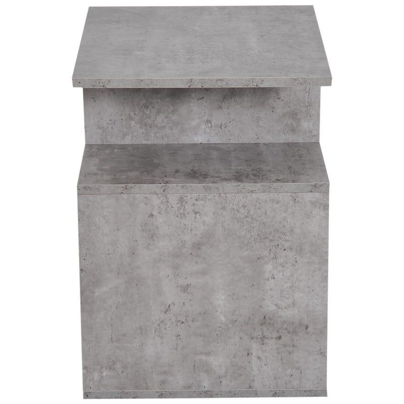 Mobiletto Libreria a 3 livelli in Legno Grigio Effetto Cemento 45x40x55 cm 