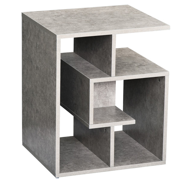 prezzo Bibliothèque 3 niveaux en bois gris effet béton 45x40x55 cm