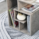 Mobiletto Libreria a 3 livelli in Legno Grigio Effetto Cemento 45x40x55 cm 