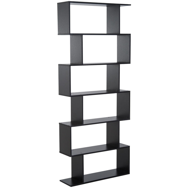 Libreria Design Moderno in Legno con 6 Ripiani Nero 80x23x192 cm 